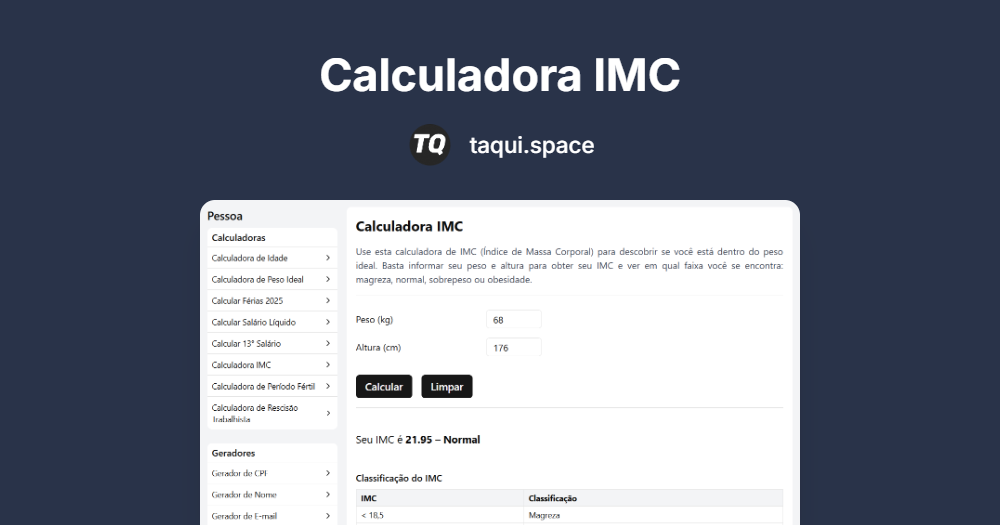 Calculadora de IMC | Descubra seu Índice de Massa Corporal Online